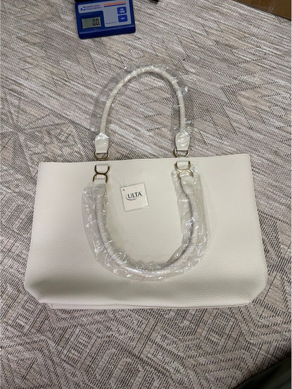 ULTA Cream Faux Leather Tote Bag